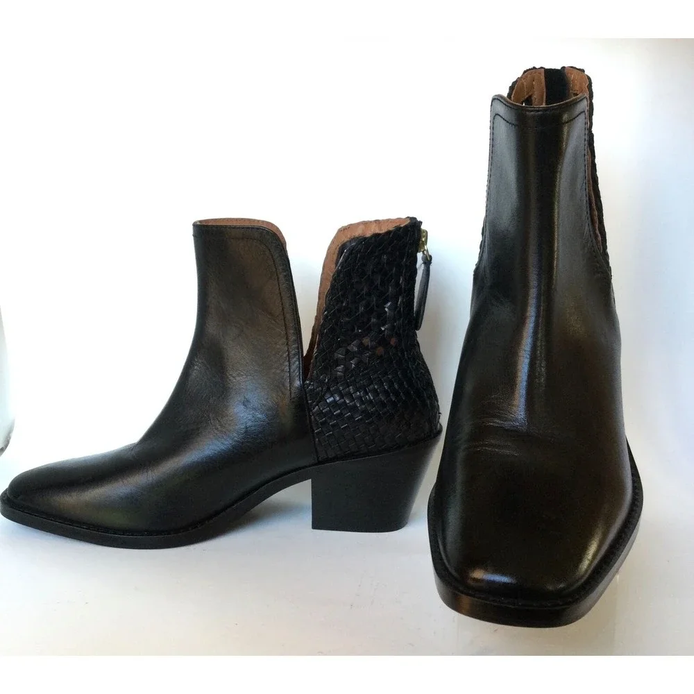 NEW LUCKY BRAND Kaedynce Leather Booties, Black (Size 7 M) - Picture 4 of 12